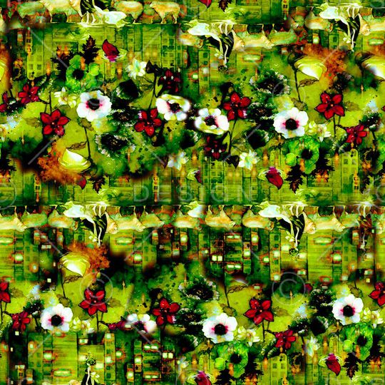 绿色印花华亿平台图片