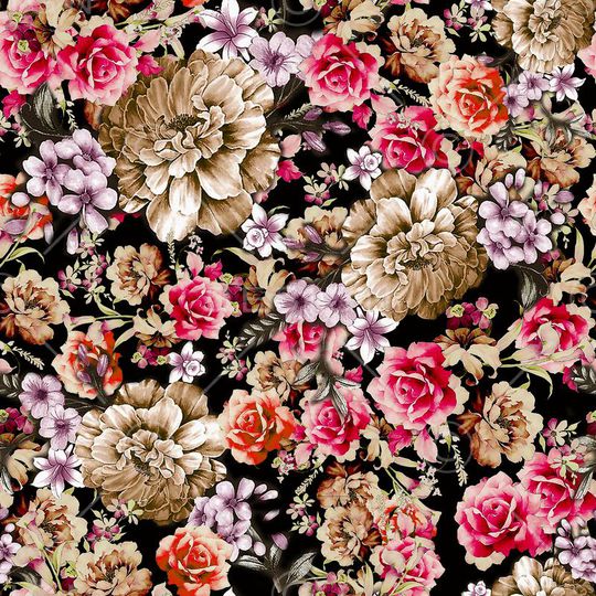 水彩花卉印花华亿平台图片