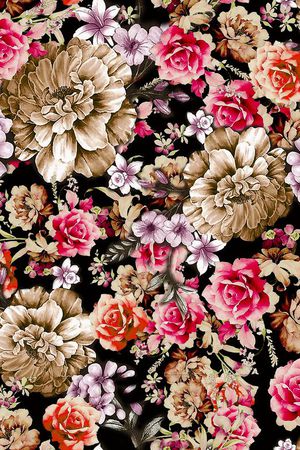 水彩花卉印花华亿平台图片