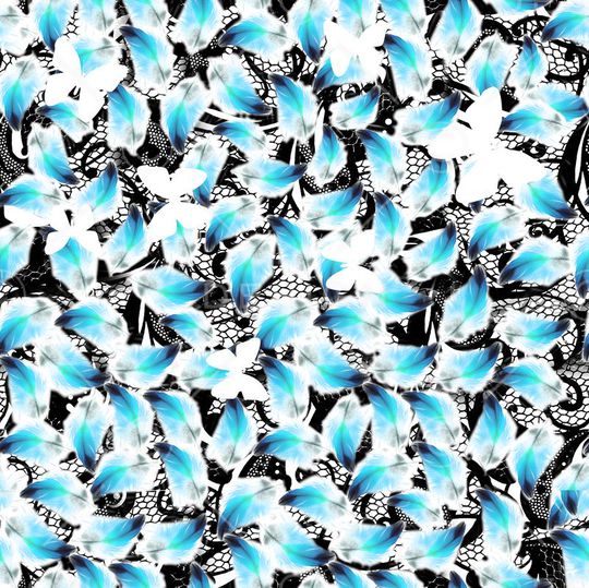 蓝色印花华亿平台图片