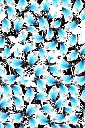 蓝色印花华亿平台图片