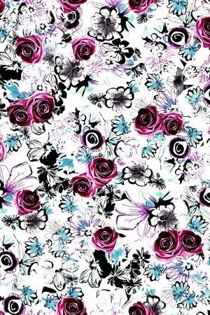 抽象 花卉  几何  块面印花华亿平台图片