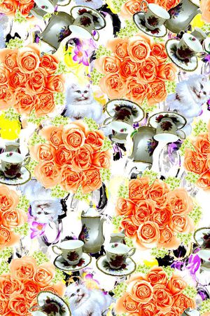 玫瑰花印花华亿平台图片