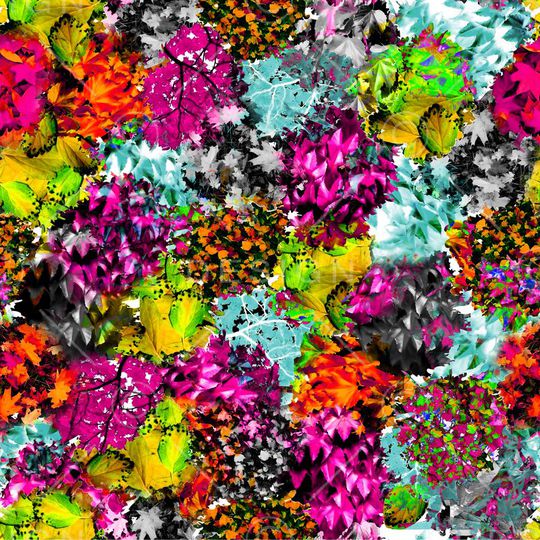 树叶印花华亿平台图片