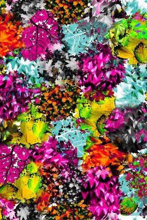 树叶印花华亿平台图片