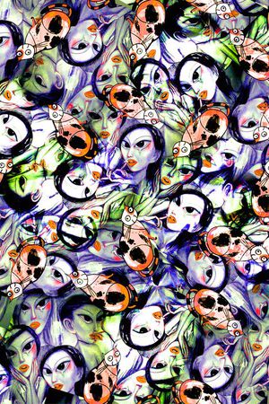 人物印花华亿平台图片