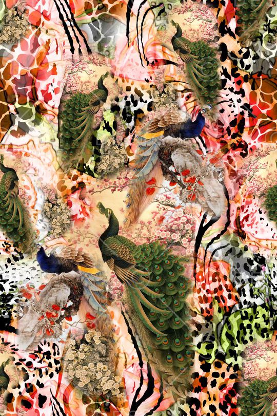 动物纹印花华亿平台图片