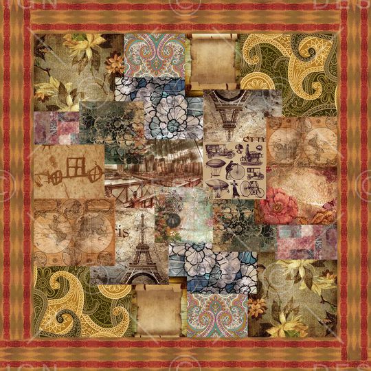 拼贴艺术效果印花华亿平台图片