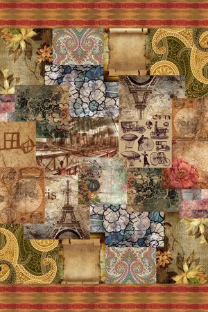 拼贴艺术效果印花华亿平台图片