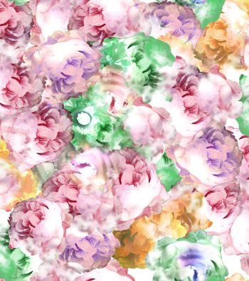 朦胧花卉印花华亿平台图片