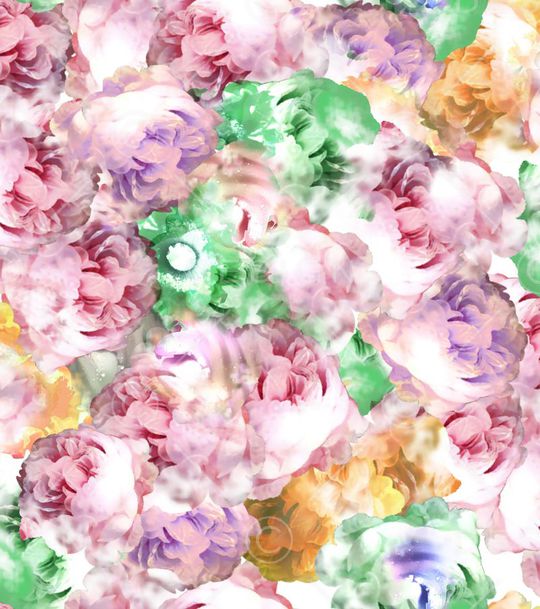 朦胧花卉印花华亿平台图片