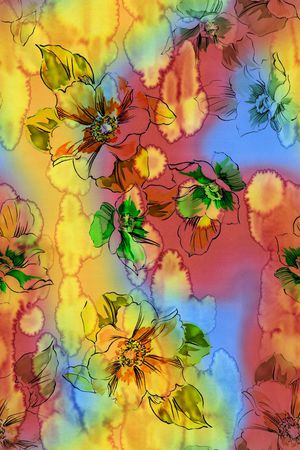 水墨印花华亿平台图片