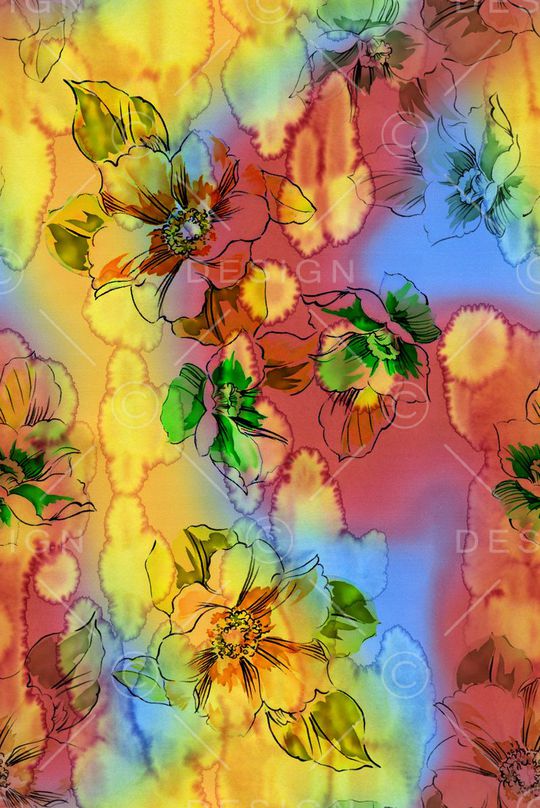 水墨印花华亿平台图片