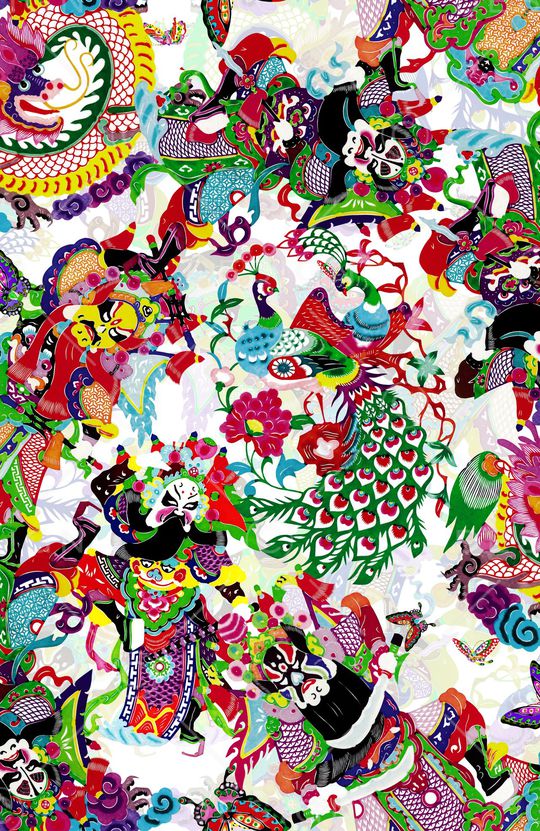 京剧、脸谱印花华亿平台图片