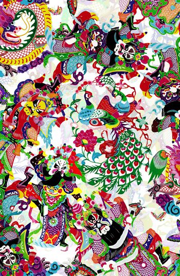 京剧、脸谱印花华亿平台图片