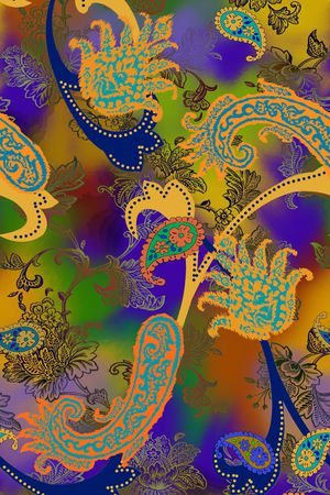 佩斯利涡旋纹印花华亿平台图片