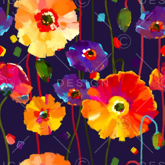 水彩画印花华亿平台图片