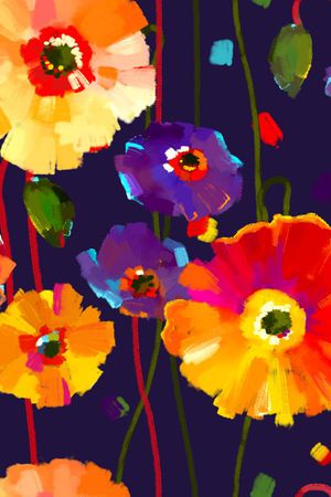 水彩画印花华亿平台图片