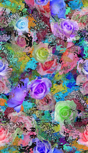 208521-水彩做旧斑驳玫瑰花花卉