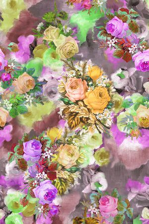 朦胧花卉印花华亿平台图片