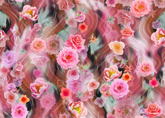 浪漫花卉印花华亿平台图片