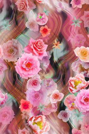 浪漫花卉印花华亿平台图片