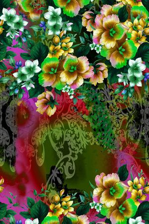 花卉印花华亿平台图片