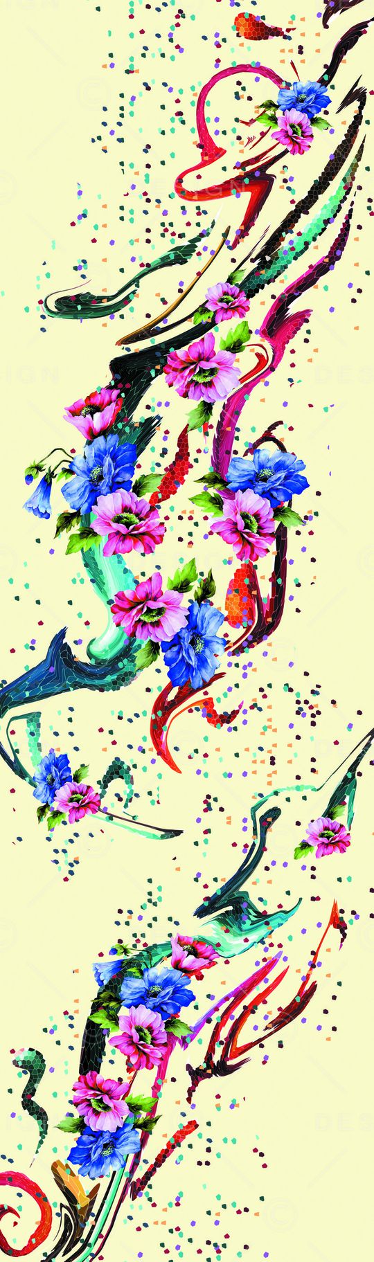 花卉印花华亿平台图片