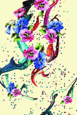 花卉印花华亿平台图片