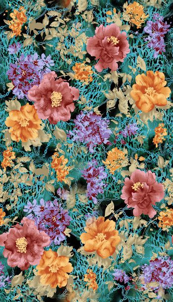 210850-豹纹链条油画花卉