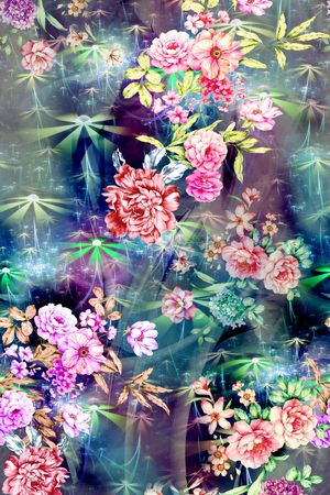 花卉印花华亿平台图片