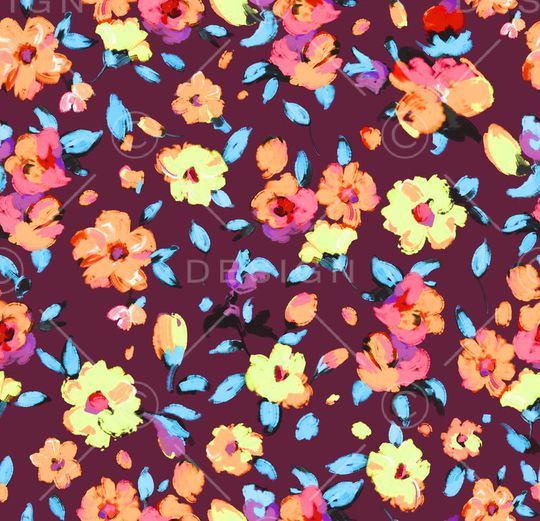 平面花卉印花华亿平台图片