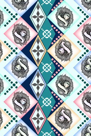 几何印花华亿平台图片