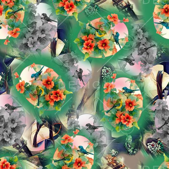 花卉印花华亿平台图片