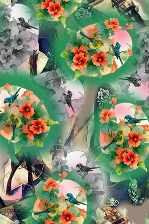 花卉印花华亿平台图片