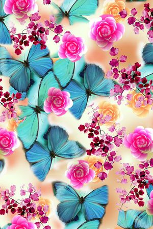 蝴蝶印花华亿平台图片