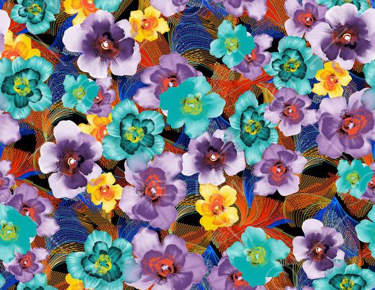 花卉印花华亿平台图片