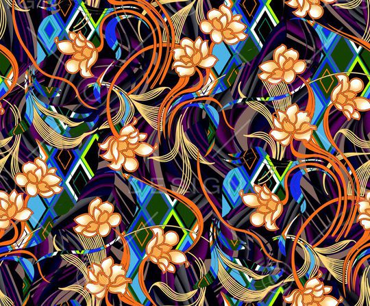 花卉印花华亿平台图片