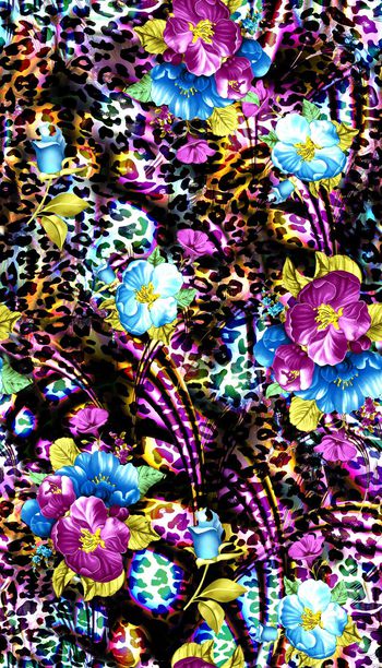 218467-豹纹条纹肌理花卉