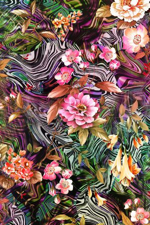 花卉印花华亿平台图片