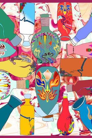 酒瓶印花华亿平台图片