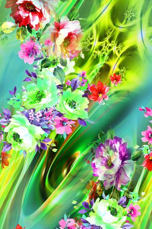 花卉印花华亿平台图片