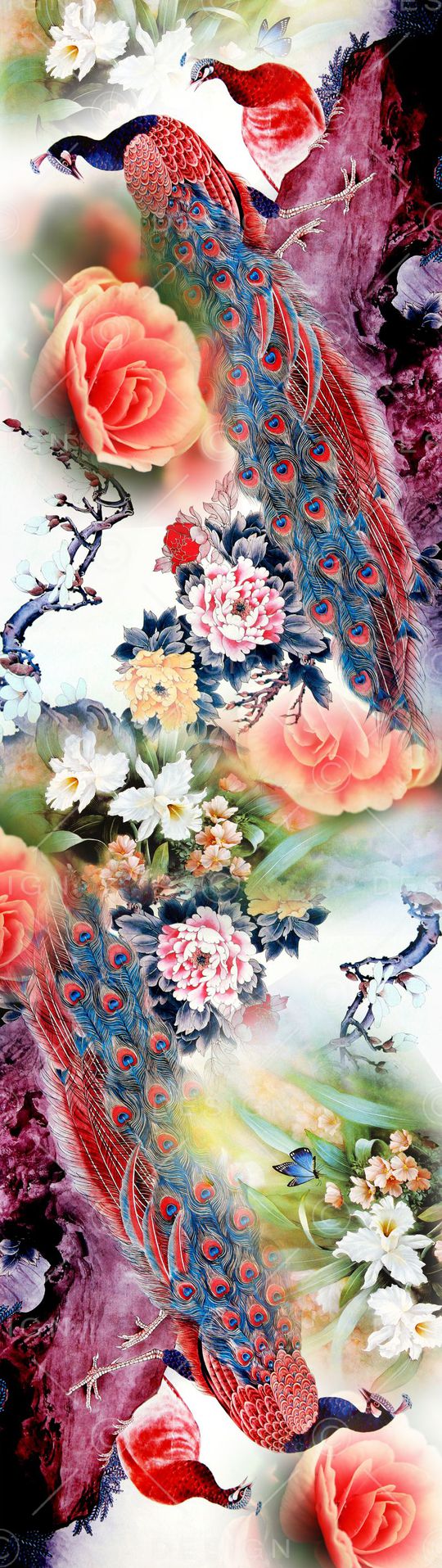 孔雀印花华亿平台图片