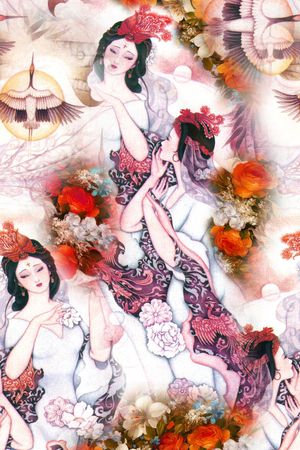 人物印花华亿平台图片