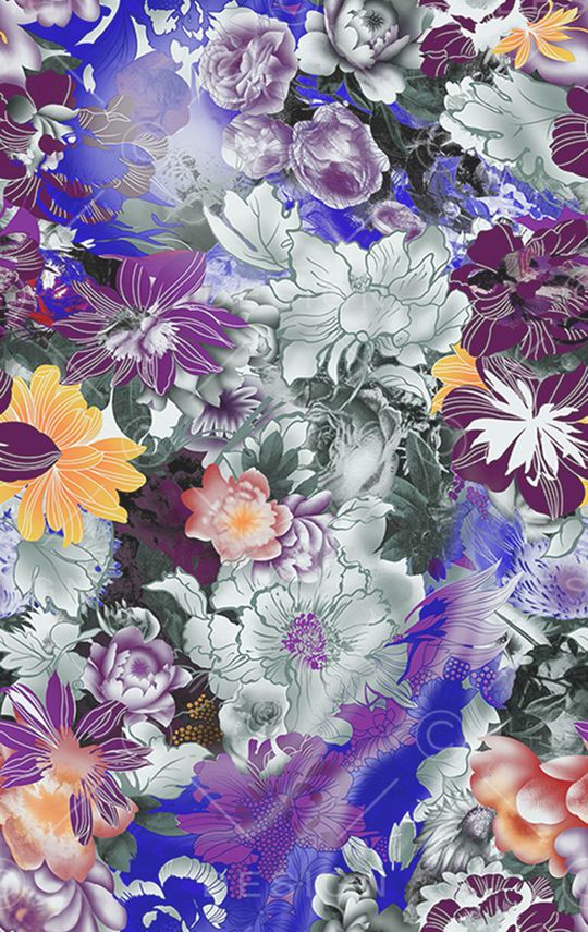 矢量花卉印花华亿平台图片