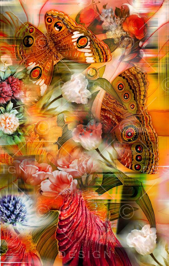 蝴蝶印花华亿平台图片