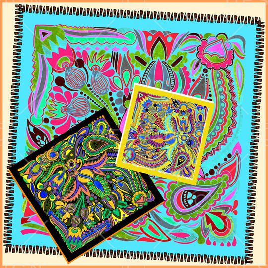 丝巾印花华亿平台图片