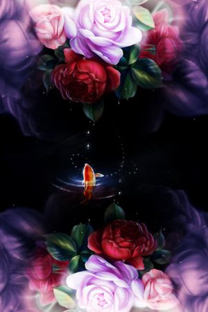 玫瑰花印花华亿平台图片