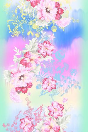 花卉印花华亿平台图片