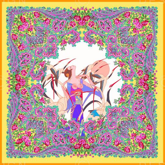 方巾印花华亿平台图片